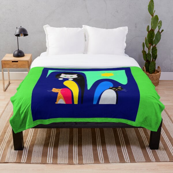 Item preview, Colorful Cats in Abstract Scene designed and sold by Elaine M Hayward .