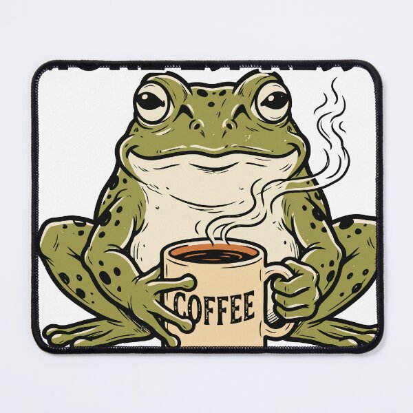Item preview, More Espresso Less Depresso Funny Frog Coffee designed and sold by TEEDESIGMSTUDIO.