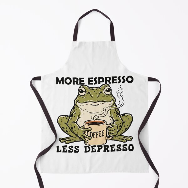Item preview, More Espresso Less Depresso Funny Frog Coffee designed and sold by TEEDESIGMSTUDIO.