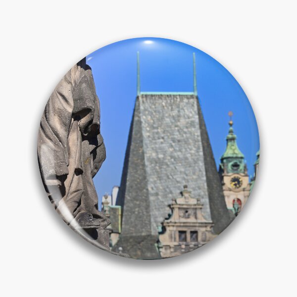 Item preview, Statue of Saint Adalbert on Charles Bridge with St. Nicholas Church Background, Prague designed and sold by goceris.