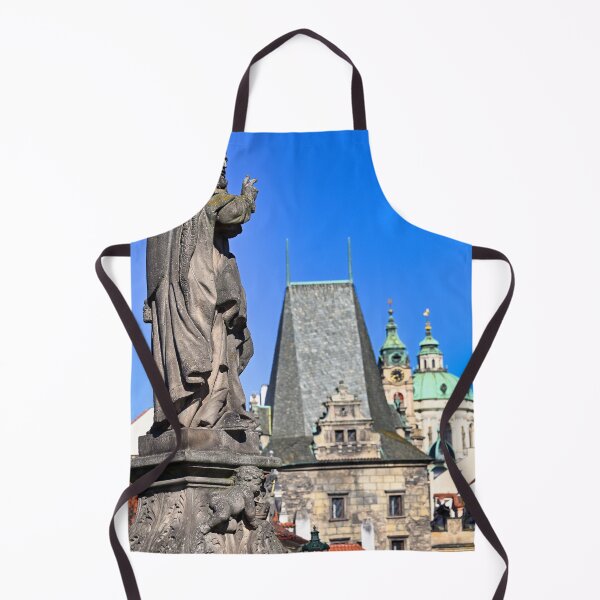 Item preview, Statue of Saint Adalbert on Charles Bridge with St. Nicholas Church Background, Prague designed and sold by goceris.