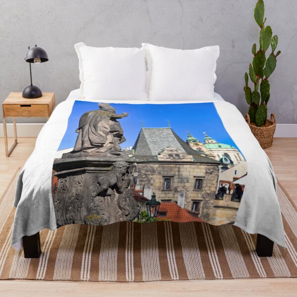 Item preview, Statue of Saint Adalbert on Charles Bridge with St. Nicholas Church Background, Prague designed and sold by goceris.
