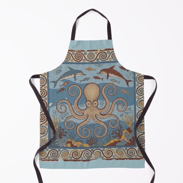 Item preview, Minoan Octopus Marine Fresco - Ancient Bronze Age Knossos Sea Art Print designed and sold by FreiherrPK.