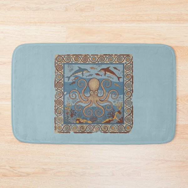 Item preview, Minoan Octopus Marine Fresco - Ancient Bronze Age Knossos Sea Art Print designed and sold by FreiherrPK.