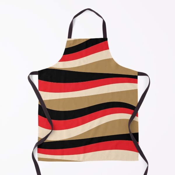 Item preview, Abstract wavy stripes red black cream preppy pattern designed and sold by fluffyfamcraft.