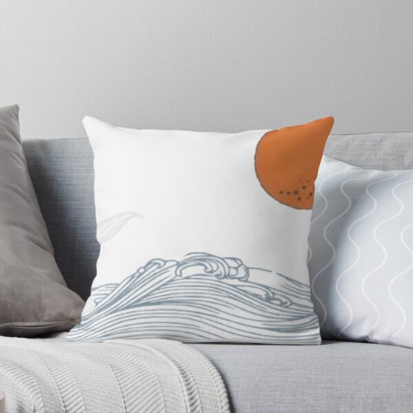 Item preview, whale tail in ocean with sun or moon in background minimalist lines designed and sold by PhiloDoh.