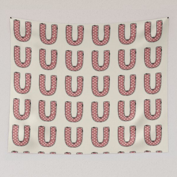 Item preview, Embroidery Dusty rose Letter U with floral Pattern designed and sold by ITCHAWAWAA.