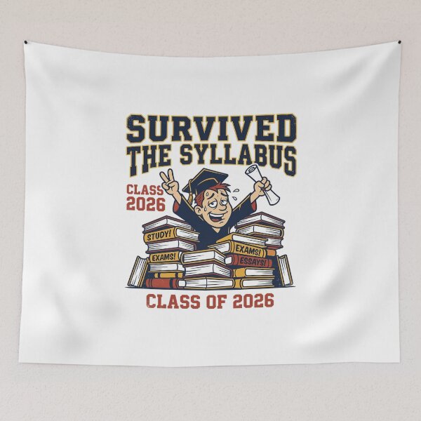 Item preview, Survived The Syllabus Class of 2026 Funny Graduate Textbook Aesthetic designed and sold by mood-draftsman.