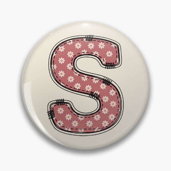 Item preview, Embroidery Dusty rose Letter S with floral Pattern designed and sold by ITCHAWAWAA.