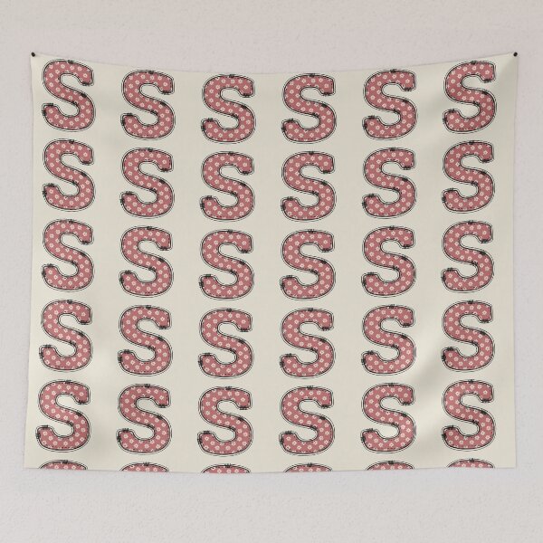 Item preview, Embroidery Dusty rose Letter S with floral Pattern designed and sold by ITCHAWAWAA.