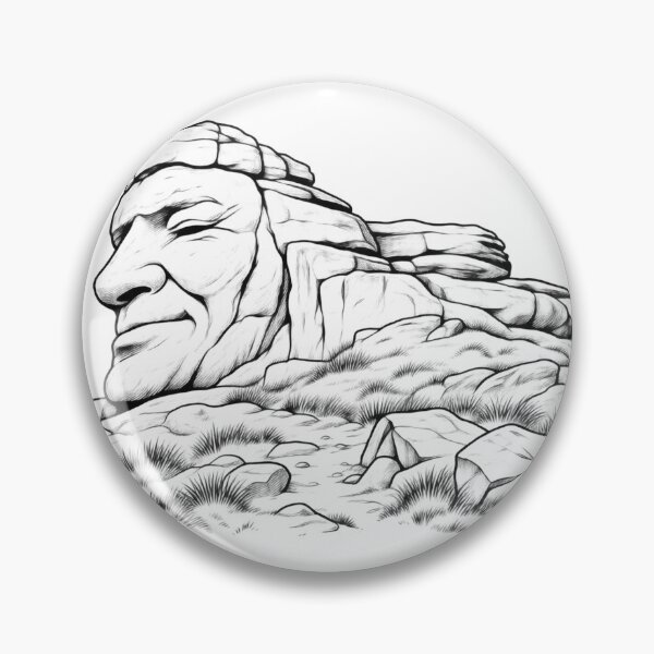 Artikelvorschau, Old Man of Mow – Staffordshire Gritstone Landmark Line Art entworfen und verkauft von Tee Visions.