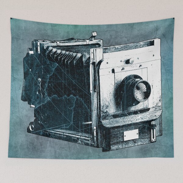 Item preview, Blue-tinted Antique Victorian Camera Large Format Dark Gothic Photography designed and sold by Ghoul Enterprises.