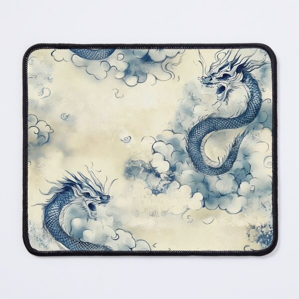 Item preview, Blue Dragon Pattern Japanese Cloud Porcelain Chinoiserie designed and sold by Nine Lives Studio.