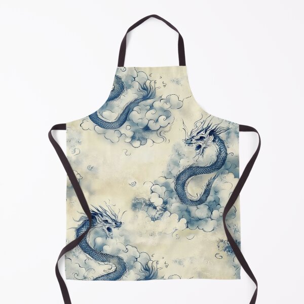 Item preview, Blue Dragon Pattern Japanese Cloud Porcelain Chinoiserie designed and sold by Nine Lives Studio.