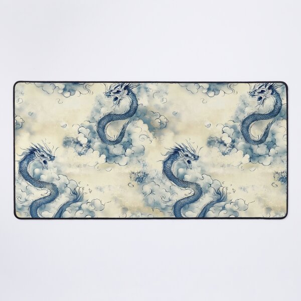Item preview, Blue Dragon Pattern Japanese Cloud Porcelain Chinoiserie designed and sold by Nine Lives Studio.
