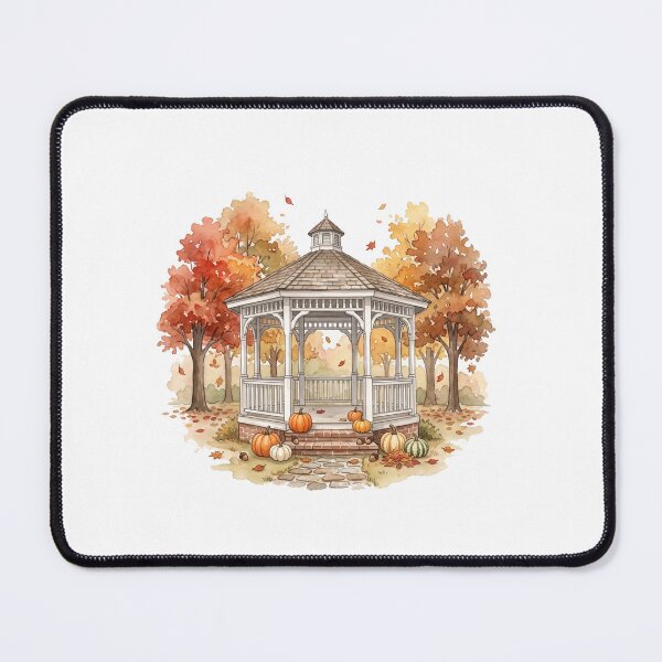 Item preview, Watercolor Autumn Gazebo With Pumpkins Sticker designed and sold by StoneByTheMoon.