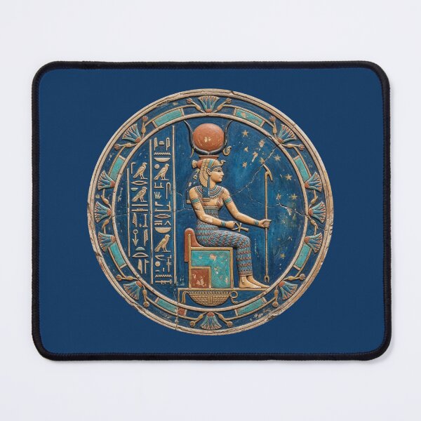 Item preview, Hathor Goddess of the Cosmos - Ancient Egyptian Sun Disc Fresco Medallion Art designed and sold by FreiherrPK.