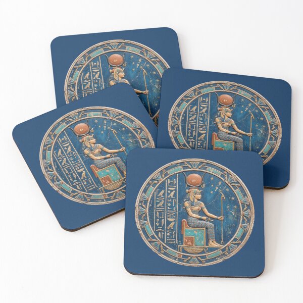 Item preview, Hathor Goddess of the Cosmos - Ancient Egyptian Sun Disc Fresco Medallion Art designed and sold by FreiherrPK.
