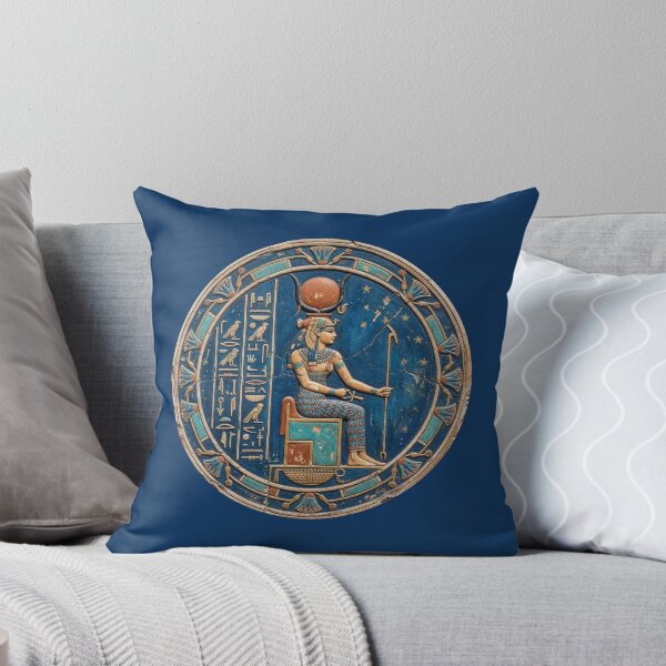 Item preview, Hathor Goddess of the Cosmos - Ancient Egyptian Sun Disc Fresco Medallion Art designed and sold by FreiherrPK.