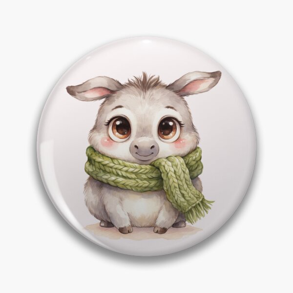 Item preview, Cute Baby Donkey in Green Scarf – Whimsical Watercolor Animal. designed and sold by SaraSumi.