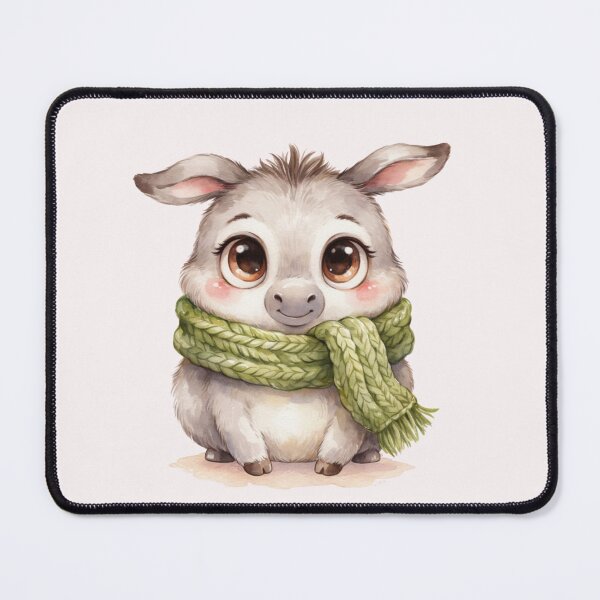Item preview, Cute Baby Donkey in Green Scarf – Whimsical Watercolor Animal. designed and sold by SaraSumi.