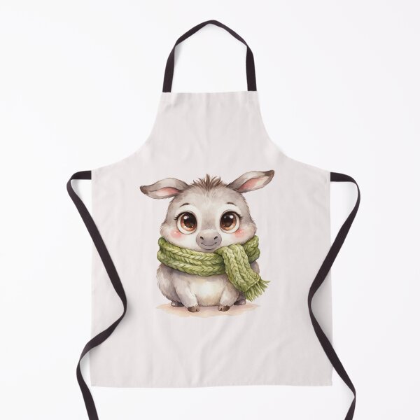 Item preview, Cute Baby Donkey in Green Scarf – Whimsical Watercolor Animal. designed and sold by SaraSumi.