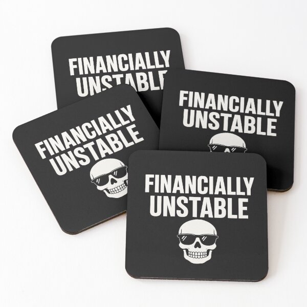 Item preview, Financially Unstable vibing skull meme designed and sold by vecart34.