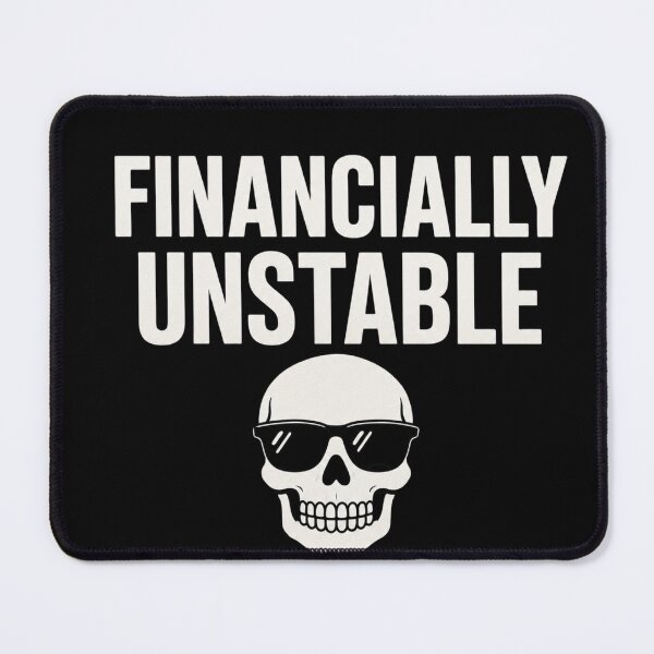 Item preview, Financially Unstable vibing skull meme designed and sold by vecart34.