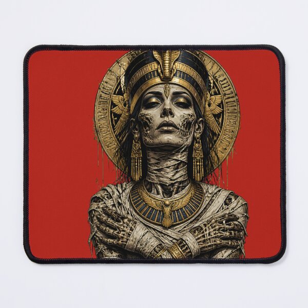 Item preview, Egyptian Mummy Queen Gold Pharaoh Cleopatra Illustration designed and sold by GrinGalore.