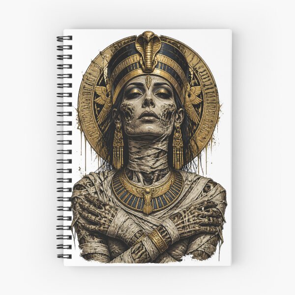 Item preview, Egyptian Mummy Queen Gold Pharaoh Cleopatra Illustration designed and sold by GrinGalore.