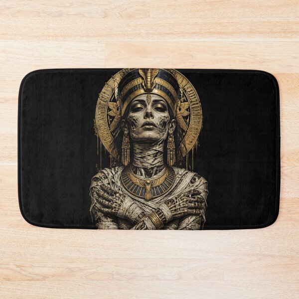 Item preview, Egyptian Mummy Queen Gold Pharaoh Cleopatra Illustration designed and sold by GrinGalore.