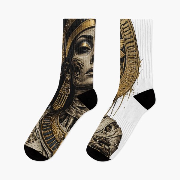 Item preview, Egyptian Mummy Queen Gold Pharaoh Cleopatra Illustration designed and sold by GrinGalore.