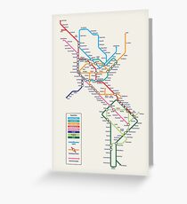 Americas Metro Map Greeting Card