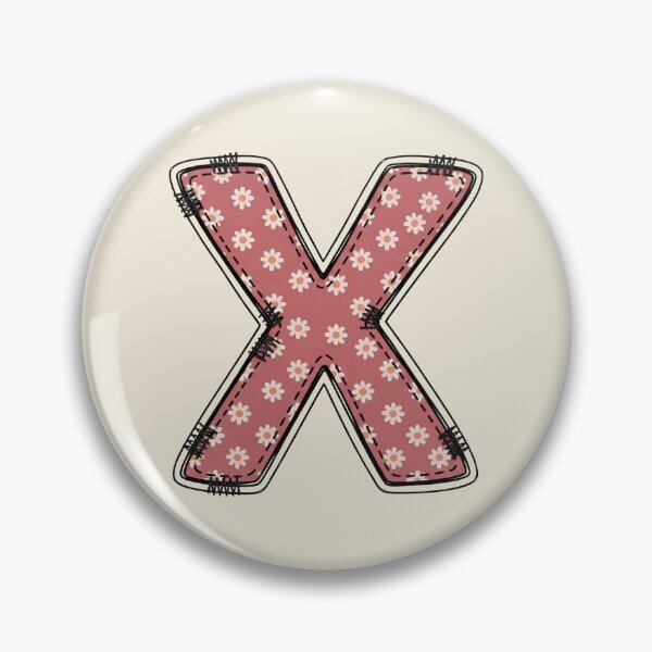 Item preview, Embroidery Dusty rose Letter X with floral Pattern designed and sold by ITCHAWAWAA.