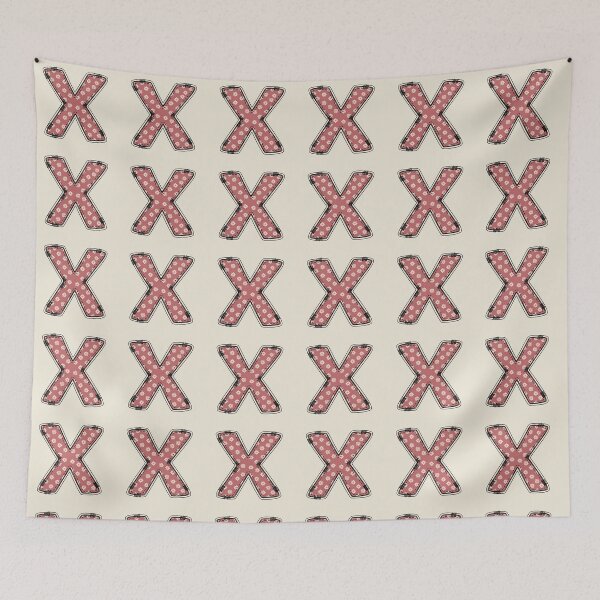 Item preview, Embroidery Dusty rose Letter X with floral Pattern designed and sold by ITCHAWAWAA.