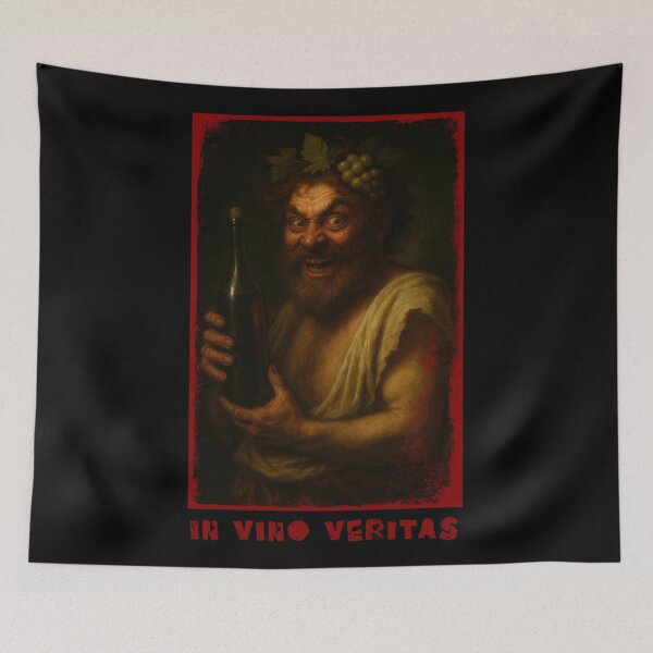 Item preview, In Vino Veritas Bacchus - Dark Baroque Dionysus Wine Art Print designed and sold by FreiherrPK.