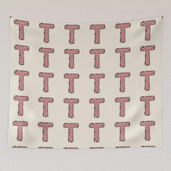 Item preview, Embroidery Dusty rose Letter T with floral Pattern designed and sold by ITCHAWAWAA.