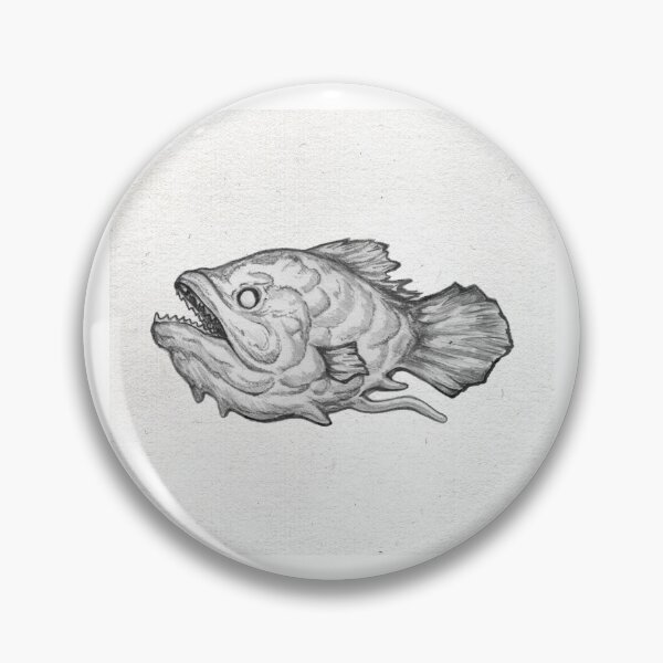 Item preview, Monster Fish Graphite Pencil Sketch designed and sold by F-Fireheart.