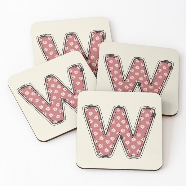 Item preview,  Embroidery Dusty rose Letter w with floral Pattern designed and sold by ITCHAWAWAA.