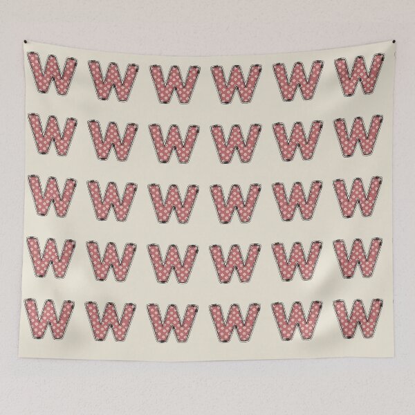 Item preview,  Embroidery Dusty rose Letter w with floral Pattern designed and sold by ITCHAWAWAA.