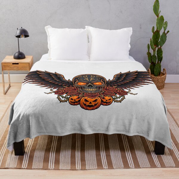 Item preview, Winged Skull Pumpkins And Roses designed and sold by MarCinu Art.