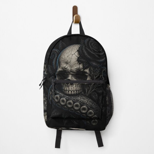 Item preview, Gothic Skull Black Rose Octopus Tentacles Streetwear Illustration designed and sold by GrinGalore.