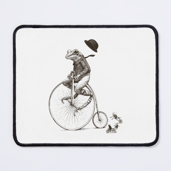 Item preview, Dapper Victorian Frog on Penny Farthing Bicycle - Vintage Line Art designed and sold by Shopeon Designs.