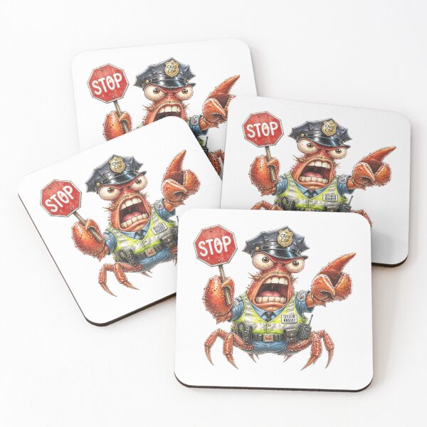 Item preview, Angry Crab Traffic Cop Funny Ocean Police Cartoon designed and sold by Wilcox PhotoArt.