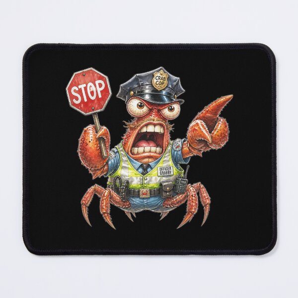 Item preview, Angry Crab Traffic Cop Funny Ocean Police Cartoon designed and sold by Wilcox PhotoArt.