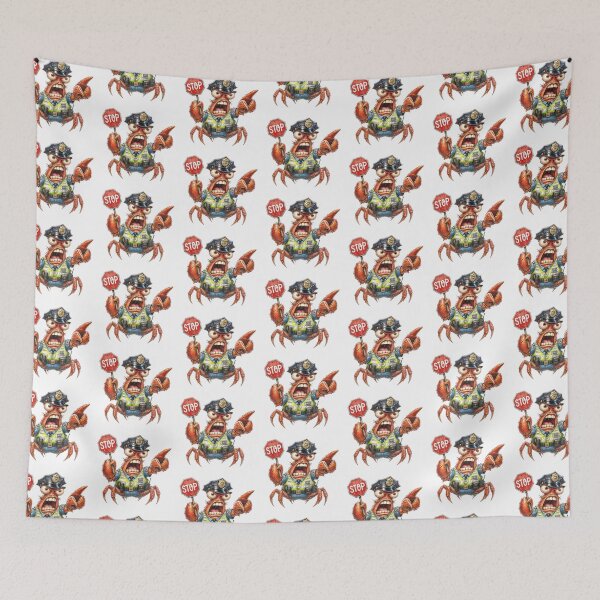 Item preview, Angry Crab Traffic Cop Funny Ocean Police Cartoon designed and sold by Wilcox PhotoArt.