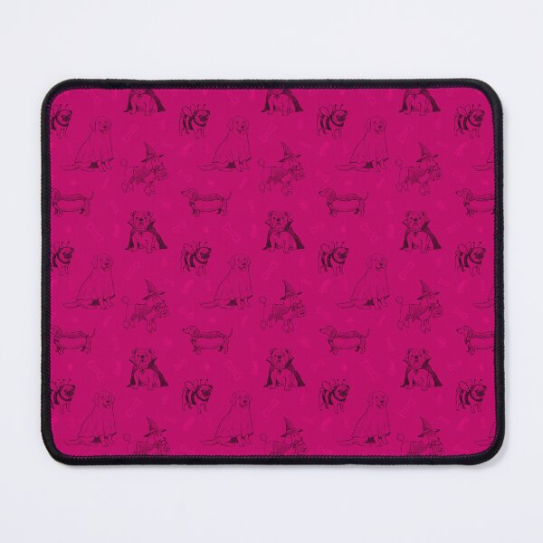 Item preview, Cute Halloween Dogs in Fancy Dress – Golden Retriever, Pug, Poodle, Bulldog & Dachshund in Pink designed and sold by WildLakePatterns.