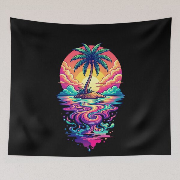 Item preview, Neon Melting Tropical Island designed and sold by MarCinu Art.