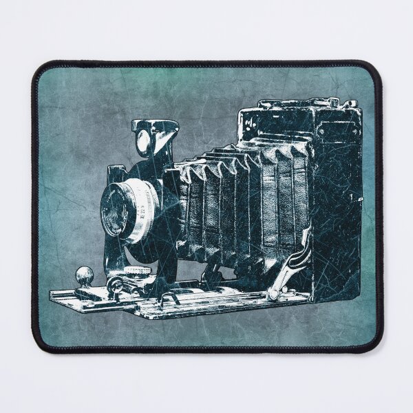 Item preview, Blue-tinted Antique Press Bellows Camera Vintage Photography designed and sold by Ghoul Enterprises.