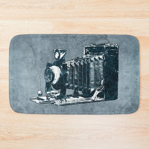 Item preview, Blue-tinted Antique Press Bellows Camera Vintage Photography designed and sold by Ghoul Enterprises.
